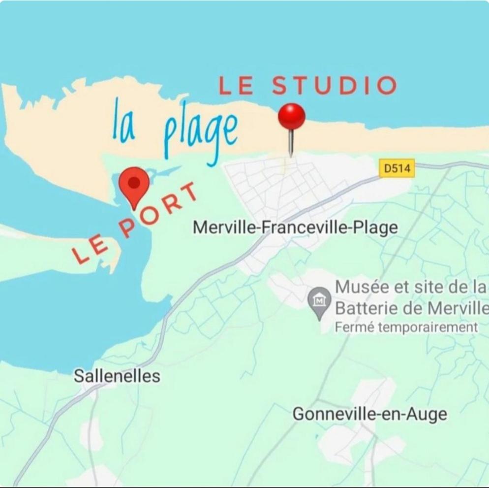 Studio Front De Mer Merville-Franceville-Plage Eksteriør billede
